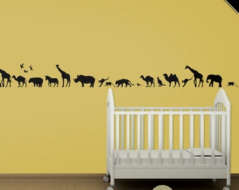 Safari Animals 10" Wall Decal Africa Vinyl Wall Art Decal Sticker - WD0222
