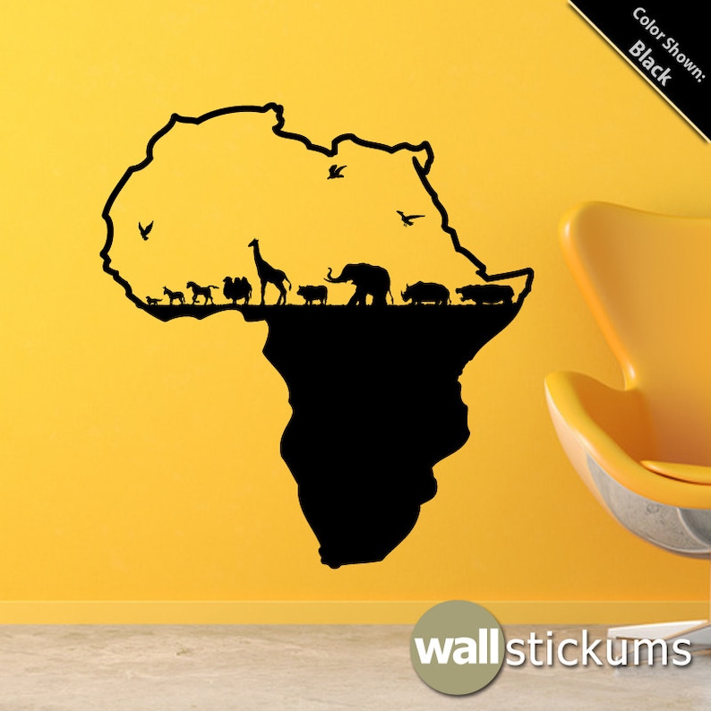 Africa Safari Animals Wall Decal Vinyl Wall Art Decal Sticker Etsy