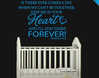 Nursery Wall Decal Quote: Winnie the Pooh Heart Forever 02 Quote Removable Vinyl Sticker