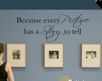 Wall Decal : Because Every Picture Has A Story To Tell  Vinyl Wall Art Lettering Quote Sticker Wall Decor - WD0210