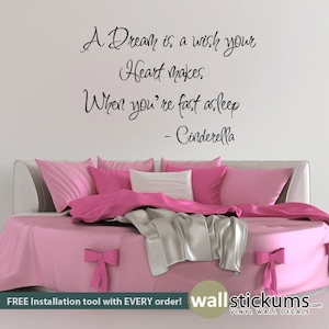 Cinderella Dream Wandtattoo Zitat - Kinder Kinder Kinderzimmer - Vinyl Wand Kunst Aufkleber Aufkleber - WD0048