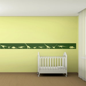 Dinosaur knockout border Wall Decal - Kids Vinyl Wall Art Sticker - WD0068