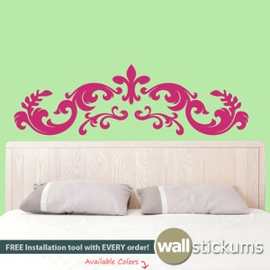 Headboard Wall Decal - Ornamental Bedroom - Bedroom Decor - Wall Decor - WD0126