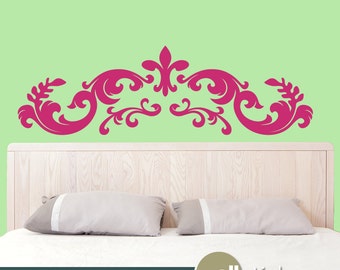 Headboard Wall Decal - Ornamental Bedroom - Bedroom Decor - Wall Decor - WD0126