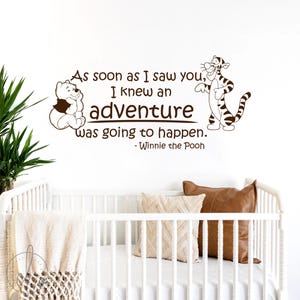 Nursery Wall Decal Quote: Winnie the Pooh Adventure Quote with Piglet Nursery Vinyl Sticker - WD0273