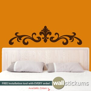 Wall Decal: Headboard Wall Decal - Ornamental Bedroom - Bedroom Decor - Above Headboard Decor - Wall Decor - WD0125