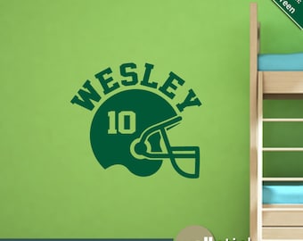 Personalized Football Helmet with Name Kids, Teens, Children Vinyl Wall Art Decal Sticker - Wall Decor