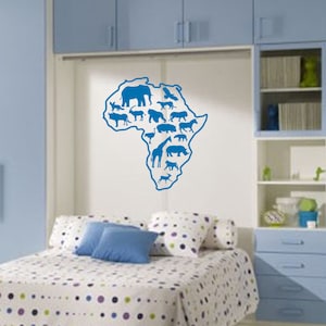 Wandtattoo: Afrika Safari Tier Karte abnehmbare Vinyl-Wand-Kunst-Aufkleber - Wand-Dekor - Safari-Dekor - WD0005