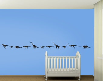 Dinosaur Wall Decal Silhouette Kids Vinyl Wall Art Sticker - Wall Decor - Kids Decor - WD0068