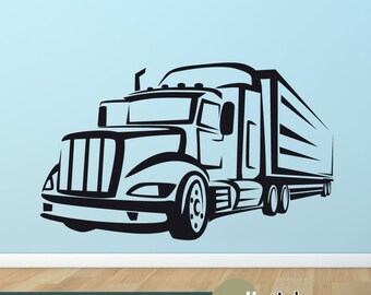 Big Truck Wandtattoo - 18 Wheeler - Wall Decor Vinyl Sticker - WD0315