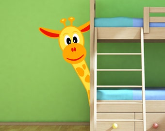 Kinder Giraffe Peek-a-boo Vinyl Wand Kunst Aufkleber Aufkleber