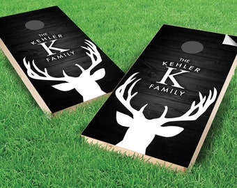 Personalized Deer Cornhole Board Wraps - LAMINATED & DURABLE