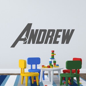 Boys Name Wall Decal - Personalized Childrens Wall Decal - Nursery Wall Decal Decor - Vinyl Wall Decal - WD0410