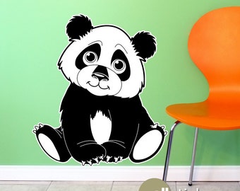 Custom Name Panda Wall Decal - Personalized Panda Wall