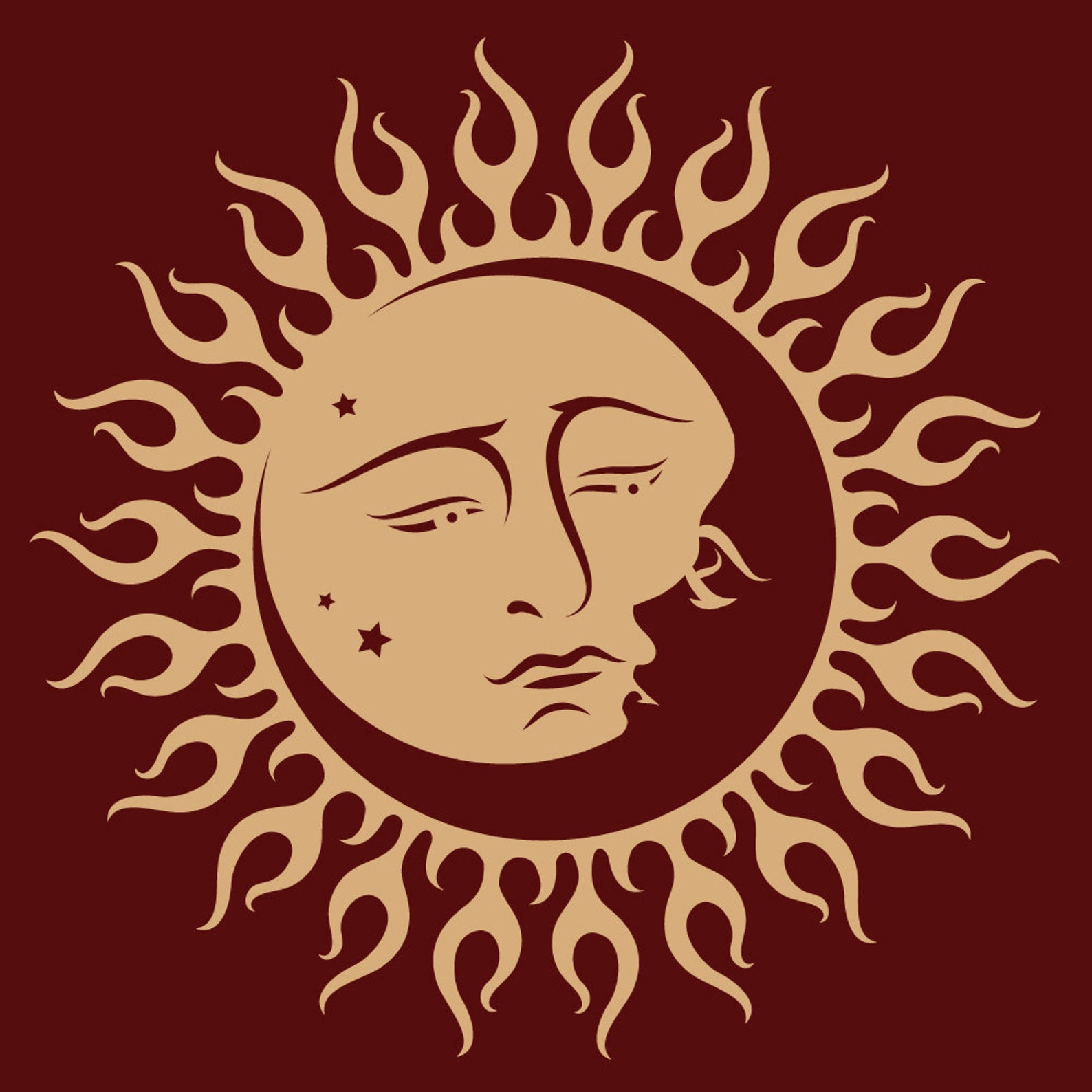 Wall Decal Sun and Moon Vinyl Wall Art Decal Sticker Wall Etsy