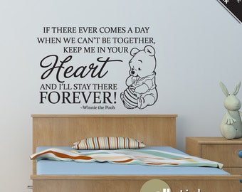 Winnie the Pooh Heart Forever Vinyl Wall Art Decal Quote - Wall Decor - Nursery Decor - Removable Vinyl Sticker - WD0276