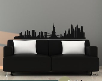 New York Skyline Wall Decal Vinyl Wall Art Decal Wall Decor - WD0329