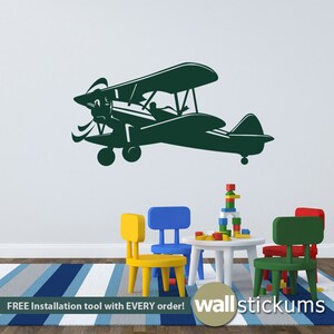Kid&#39;s Airplane Wall Decal -  Wall Decor Vinyl Sticker- WD0315
