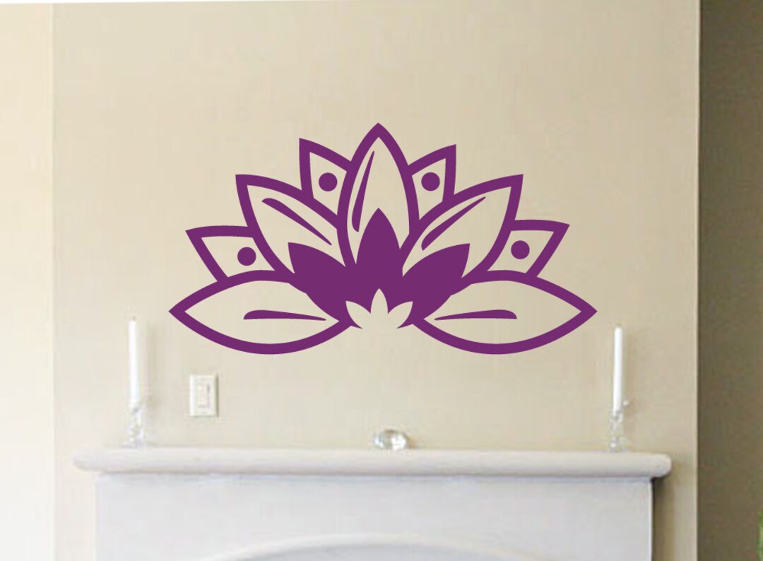 Lotus Flower Wall Decal – Vinyl Living Room Decor - Etsy