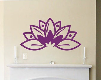 Lotus Flower Wall Decal - Living Room or Bedroom Wall Decor - Vinyl Sticker Wall Decor - WD0168