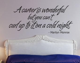 Wandtattoo: Marilyn Monroe Wandtattoo Vinyl Wandkunst Schriftzug Curl Up on a Cold Night Zitat Wohnzimmer - Wanddeko - WD0174