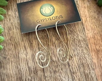 Hand formed and hammered simple spirals. Everyday earrings handmade with love by Gypsy Lotus