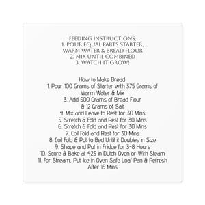 Sourdough Starter Feeding & Bread Recipe Square Sticker