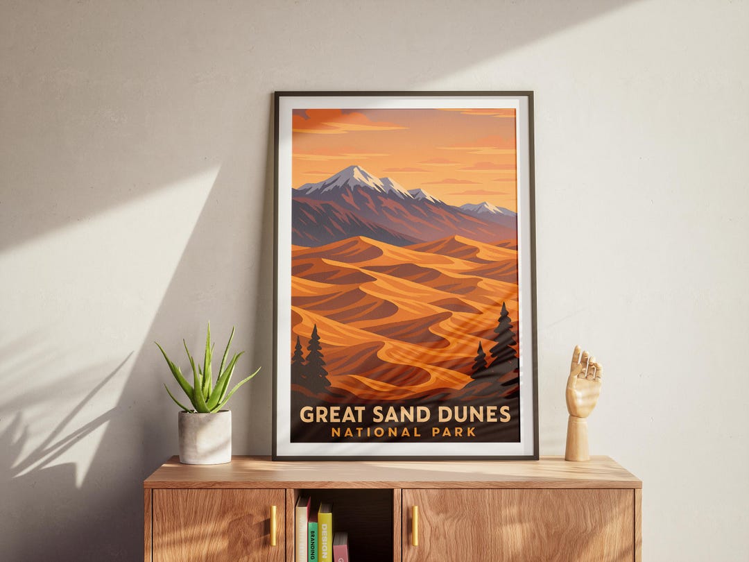 Great Sand Dunes National Park Rolled Poster | Vintage Travel Art, Wall ...