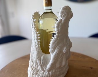 Alligator wine holder or flower pot holder