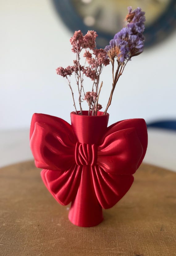 Rote Schleifen Vase
