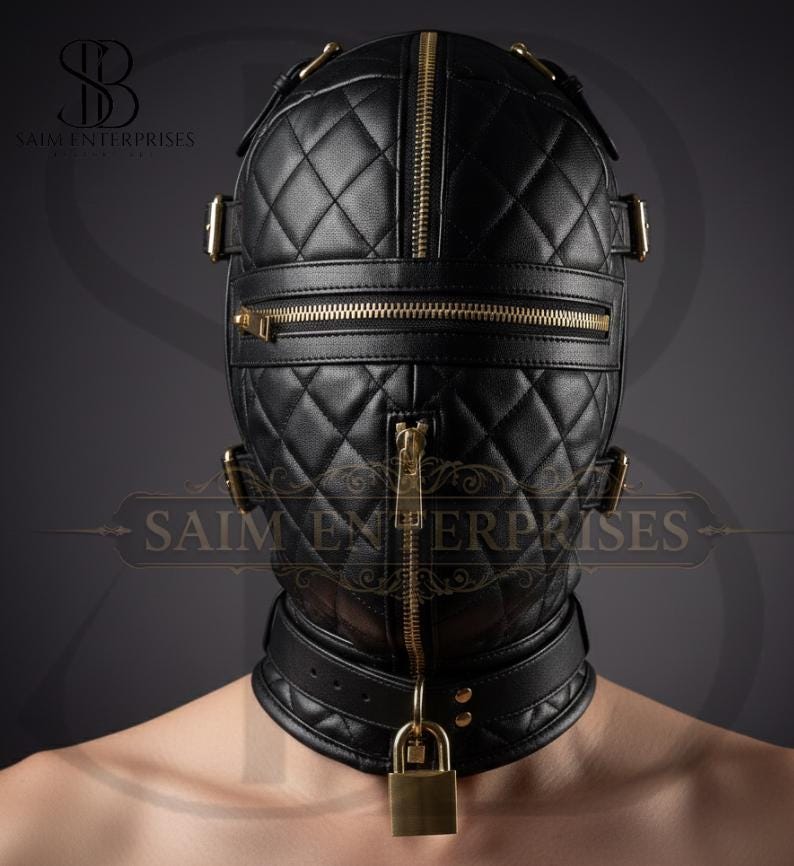 Masque Bondage BDSM Entièrement Fermé - Cuir PU - Zip - Jouets Sexuels Adulte Pour Femme - Neuf