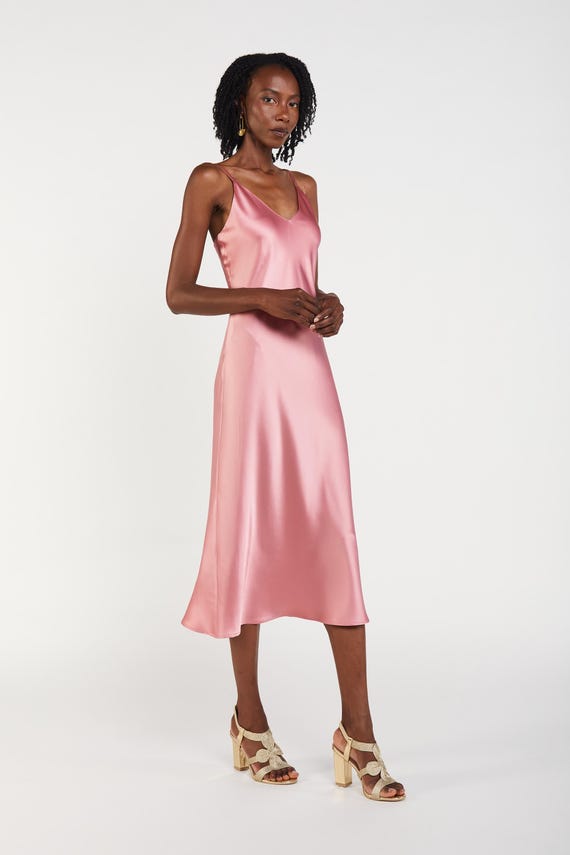 light pink slip dress Miss Selfridge satin lace mix maxi in Straight neckline with thin adjustable spaghetti straps that cross over at the back for a barely Women's Baby Pink Ruched Detail