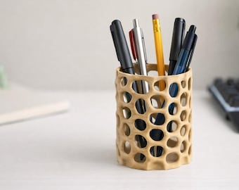 3D Printed Honeycomb Pen Holder | Modern Desk Organizer