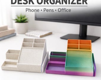 3D Printed Desk Organizer with Phone Holder – Minimal Office Storage