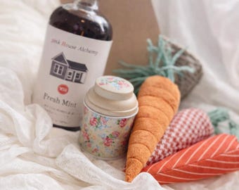 Paquete de café y jarabe simple