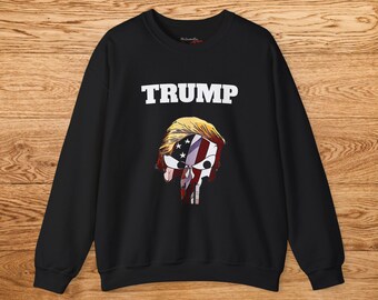 Political Sweatshirt - Patriotic Punisher Design with 'TRUMP' Text