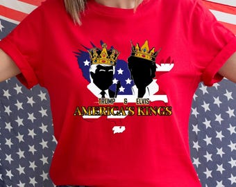 Trump Elvis America's Kings Graphic Tee | Patriotic Unisex Shirt