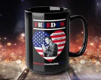 Freedom Tribute Black Mug: Patriotic Gift for Veterans
