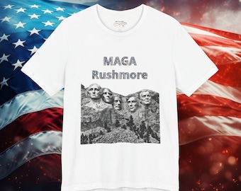 Camiseta gráfica MAGA Rushmore – Camiseta con declaración política del orgullo estadounidense