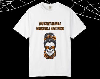 Momster Halloween T-Shirt: Funny Mom Skull Tee, Spooky Season