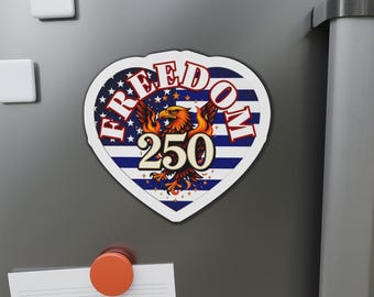 Freiheit 250 Herz Papageien Adler Gestanzte Magnete | 250-jähriges Bestehen der USA