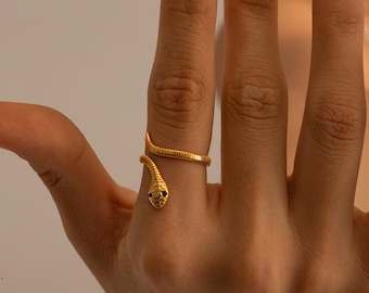 18K Gold-Plated Snake Wrap Adjustable Ring