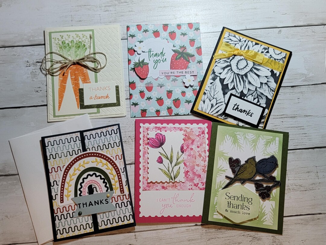 Set of 6 Thank You Cards - Etsy