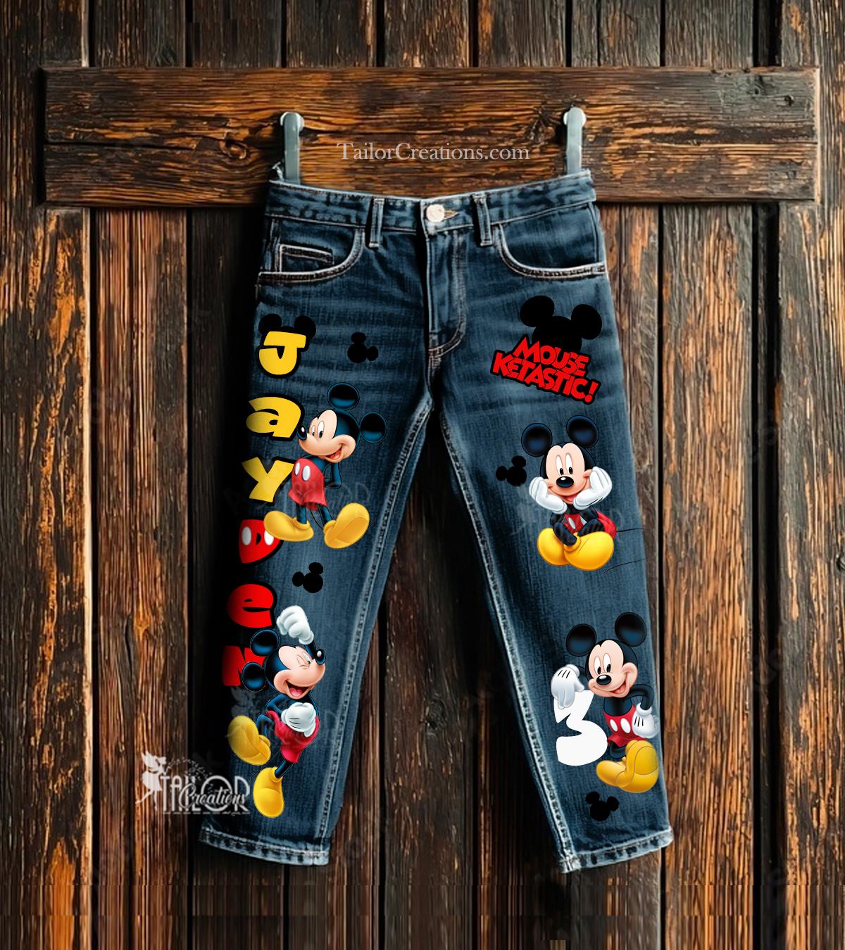 Buy Mickey Mouse Jeans Online In India - Etsy India
