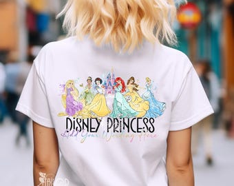 Disney Princess Watercolor Tee Shirt - Disney Princess Sweatshirt - Magical Castle Disneyland Matching Tees Shirt - Disney trip Sweatshirt