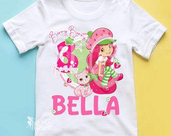 Strawberry Shortcake Birthday Tee Shirt Toddler Kids - Berry Sweet Birthday Party Outfit Toddler Girl - Strawberry Birthday Party Supplies