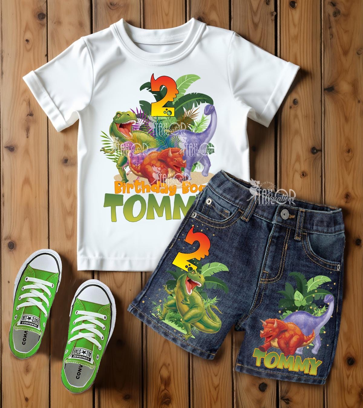 Dinosaur Birthday Outfit Boys - Dinosaur Theme Birthday Outfit for Toddler Boys, Personalized 3 Rex Dinosaur Birthday Outfit Party Tee Shirt