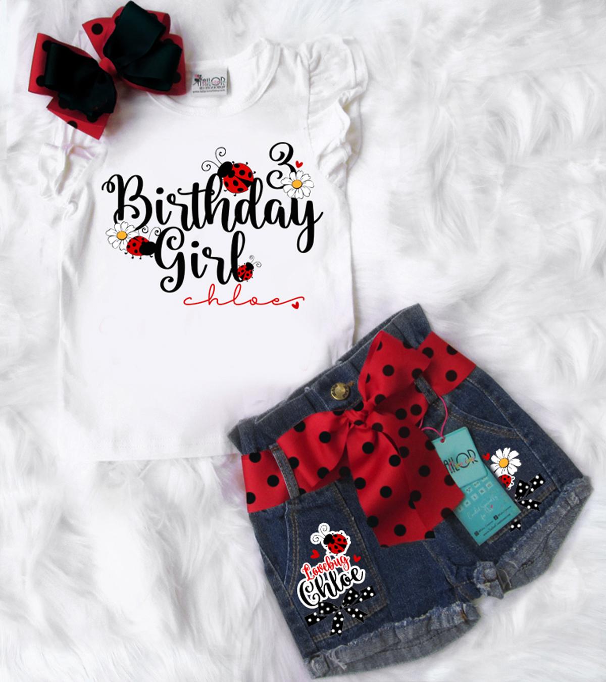 Ladybug Pattern Jacket Cute Ladybug Theme Custom Denim Jacket - Daisy Ladybug Personalized ...