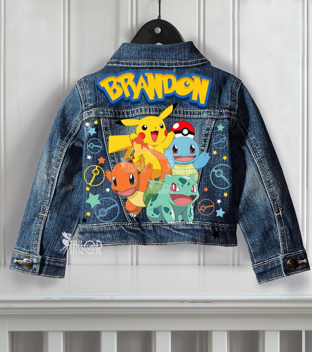 Pokemon Custom Denim Jacket Baby/toddler/kids - Pokemon Gift for