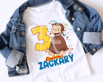 Camiseta de cumpleaños de Jorge el Curioso, Camisetas personalizadas a juego para cumpleaños familiares, Camiseta de fiesta de cumpleaños de monos, Ideas para fiestas de cumpleaños de Jorge el Curioso